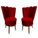 Ver imagem 1 de Kit 2 Cadeiras Decorativa Pétala Veludo Premium Pés Retrô Palito Sala e Quarto Vermelho