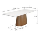 Ver imagem 3 de Mesa de Jantar Roma 6 Lugares Retangular MDF Amêndoa com Vidro Off-White