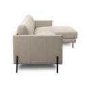 Ver imagem 6 de Sofá Decorativo Karine 6 Lugares Sala de Estar 360cm com Chaise Pés em Aço Couro Bege G88 - Gran Bel