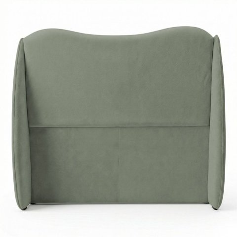 Cabeceira Orgânica para Cama Box Viúva Luma 120cm Bouclê Verde Menta - Abmaza