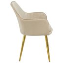 Ver imagem 4 de Kit 3 Cadeiras Poltrona Lines Base Dourada Recepção Sala Decorativa Suede