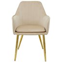Ver imagem 3 de Kit 3 Cadeiras Poltrona Lines Base Dourada Recepção Sala Decorativa Suede