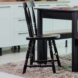 Cadeira Ditália Madeira Maciça Eucalipto Cor:preto - 2