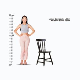 Cadeira Ditália Madeira Maciça Eucalipto Cor:preto - 4