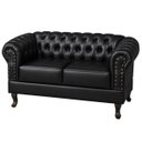 Ver imagem 2 de Namoradeira Chesterfield Duque 2 Lugares em Corano Preto