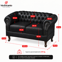 Ver imagem 5 de Namoradeira Chesterfield Duque 2 Lugares em Corano Preto