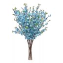 Ver imagem 1 de 10 Ramos Flores de Cerejeiras Azul Artificiais Pessegueiras
