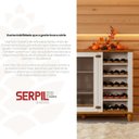 Ver imagem 7 de Balcão Cristaleira Adega Baixa 2 Portas Tampo Base e Pés em Madeira Maciça Joy Branco/Off White