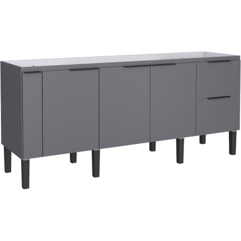 Gabinete de Cozinha Para Pia de 200 em Madeira Cisne 2 Gavetas Cinza - Cozimax