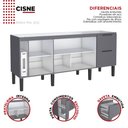 Ver imagem 3 de Gabinete de Cozinha Para Pia de 200 em Madeira Cisne 2 Gavetas Cinza - Cozimax