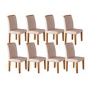 Ver imagem 1 de Kit 8 Cadeiras Sala Jantar Jade 8 Un Imbuia-capuccino/suede Creme - Rufato