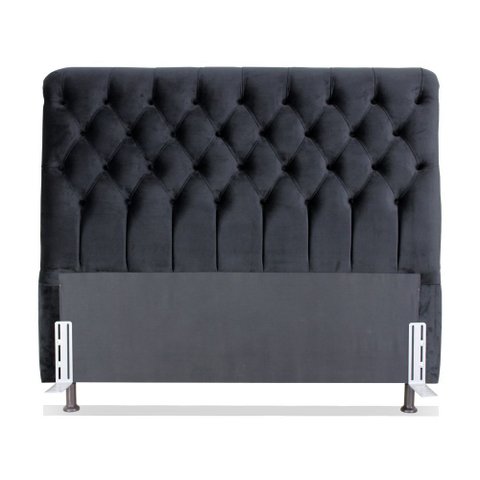 Cabeceira de Cama Box Queen 158 Cm Padua Casavezi Suede Veludo Preto
