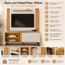 Ver imagem 2 de Rack com Painel Peter 150cm para TV até 65 Polegadas MDP/MDF - Cedro/Bali