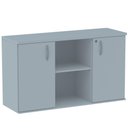 Ver imagem 1 de Armário Baixo Credenza PE25 Pandin 121,50 cm (largura) em MDP Cor Liso Cinza com Duas portas