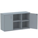 Ver imagem 3 de Armário Baixo Credenza PE25 Pandin 121,50 cm (largura) em MDP Cor Liso Cinza com Duas portas