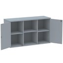 Ver imagem 2 de Armário Baixo Credenza PE25 Pandin 121,50 cm (largura) em MDP Cor Liso Cinza com Duas portas