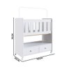 Berço Moisés 2 Gavetas com Rodinhas Branco Suspiro Jm Móveis - 4