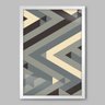Quadro Geométrico Tangram - 45x30cm - Moldura Padrão Branco - 1