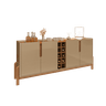 Aparador Buffet Sala Lizz 4 Portas 190cm com Pés de Madeira Maciça Casa D:Champagne/Cedro - 1