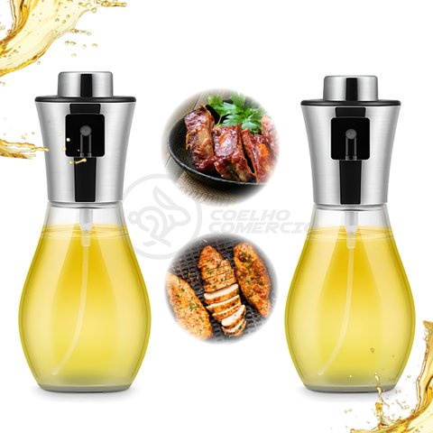 Kit 2x Spray Pulverizador de Vinagre Óleo e Azeite Borrifador Culinário de Aço Inoxidável de 200ml