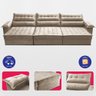 Sofá Retrátil e Reclinável 3,60m com Molas e Espuma D33 Thunder Velusoft Bege Cama Inbox - 4
