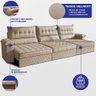 Sofá Retrátil e Reclinável 3,60m com Molas e Espuma D33 Thunder Velusoft Bege Cama Inbox - 7