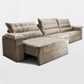 Sofá Retrátil e Reclinável 3,60m com Molas e Espuma D33 Thunder Velusoft Bege Cama Inbox - 5