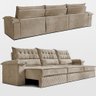 Sofá Retrátil e Reclinável 3,60m com Molas e Espuma D33 Thunder Velusoft Bege Cama Inbox - 6