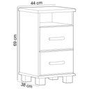Ver imagem 4 de Mesa de Cabeceira 2 Gavetas Madeira Maciça Zahav F06 Freijó - Lyam Decor