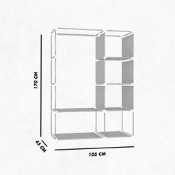 Guarda Roupa Closet Dobrável Organizador com Capa de Tecido 2 Portas - Roxo - 2