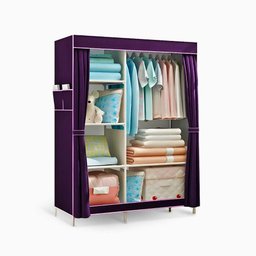 Guarda Roupa Closet Dobrável Organizador com Capa de Tecido 2 Portas - Roxo - 1