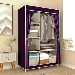 Guarda Roupa Closet Dobrável Organizador com Capa de Tecido 2 Portas - Roxo - 3
