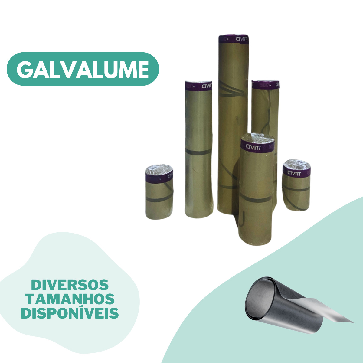 Bobina Chapa 0,30mm Galvalume 1 M X 5 M Civitt - 3