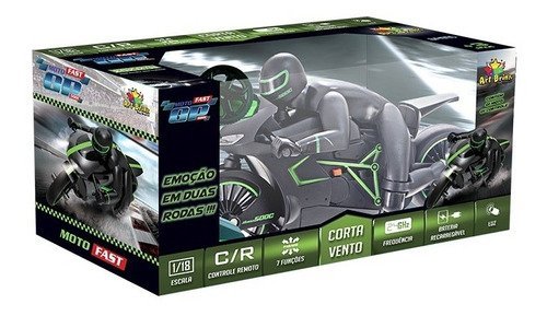 Moto GP De Controle Remoto 7 Funções - Art Brink - Verde - 3