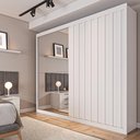 Ver imagem 1 de Guarda Roupa Rustic 1 Porta Ripado e 1 Porta com Espelho -Mademarcs