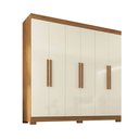 Ver imagem 2 de Guarda-Roupa Paris 6 Portas MDP com Pés Off White/Cinamomo
