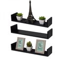Ver imagem 2 de Kit 3 Prateleiras U 100 X 25cm Preta Suporte Invisível