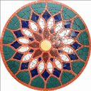 Ver imagem 1 de Mandala Indiana Piso Mosaico Vitral Árabe Cerâmico Tamanho 70cm