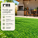 Ver imagem 4 de 50m² Rolo Fechado de Grama Sintética 30mm UV e Antifungo 2x25m Verde Mesclado Rm Decor
