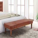 Ver imagem 2 de Divã Recamier Banco Base Madeira para Quarto Gênova 90cm Veludo Cobre S04 - D'Rossi