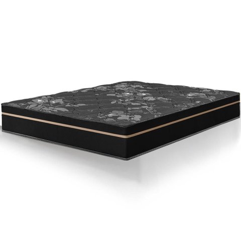 Colchão Queen Size Bariloche Preto Molas Ensacadas One Face 158x198x26cm