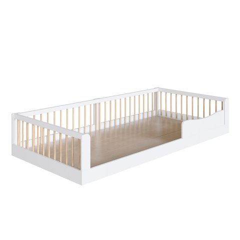 Cama Infantil Montessoriana Solteiro 198x95cm Branco/natural Camoso001