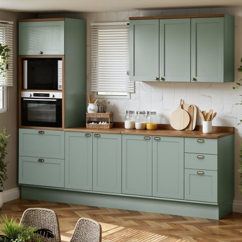 Cozinha Completa 4PÇS 9 Pts 4 Gav Iluminata Verde Mint/Ebano