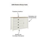 Ver imagem 4 de Cômoda 9149bf Topázio Madeira Maciça 4 Gavetas e 1 Porta Branco Freijó Finestra