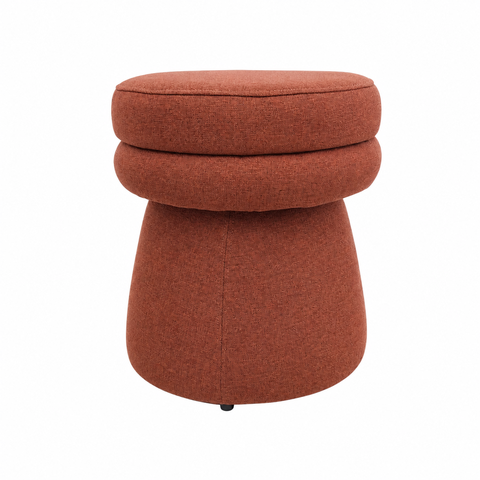 Puff Giratório Orgânico Arco Linho Terracota - Sallar Home