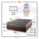 Ver imagem 2 de Conjunto Cama Box Espuma Miami Cinza King 193x203x62