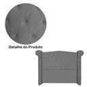Ver imagem 3 de Conjunto Sienna Cabeceira e Recamier Casal 140 Cm Suede Cinza - LM DECOR