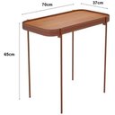 Ver imagem 3 de Mesa Lateral Mavi G 70x37 Nature com Pes Metal Cobre