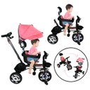 Ver imagem 1 de Triciclo Motoca Bicicleta 3 Rodas Infantil Passeio com Empurrador Pedal Capota Rosa Brinqway Bw302rs