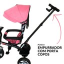 Ver imagem 5 de Triciclo Motoca Bicicleta 3 Rodas Infantil Passeio com Empurrador Pedal Capota Rosa Brinqway Bw302rs